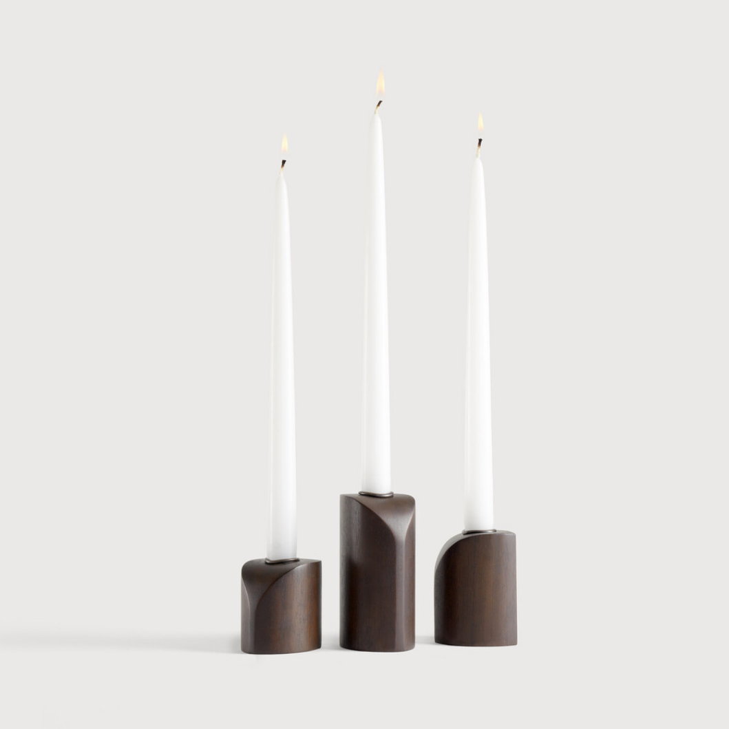 PI candle holder_mahagony dark brown wood_Ethnicraft