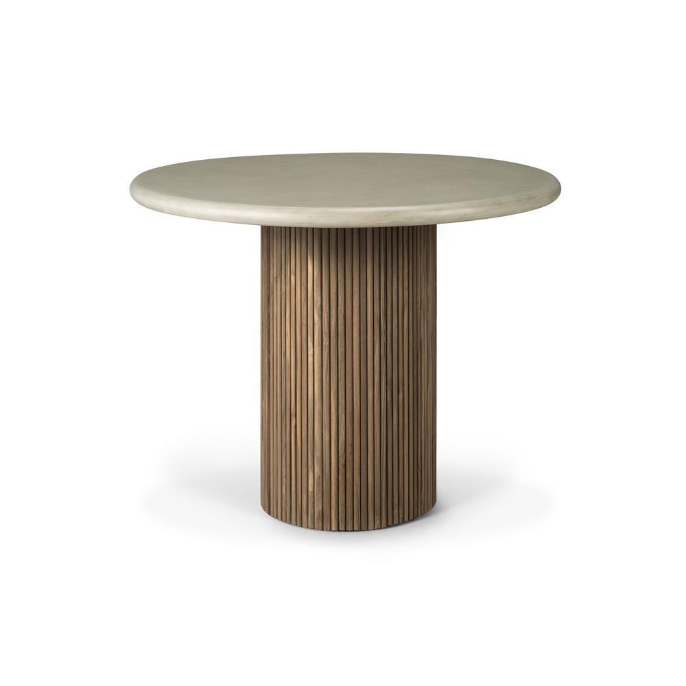 11215_Roller_Max_outdoor_dining_table_varnished_concrete_top_reclaimed_teak_base_Light_Grey_round_Under_belgian_skies_Ethnicraft