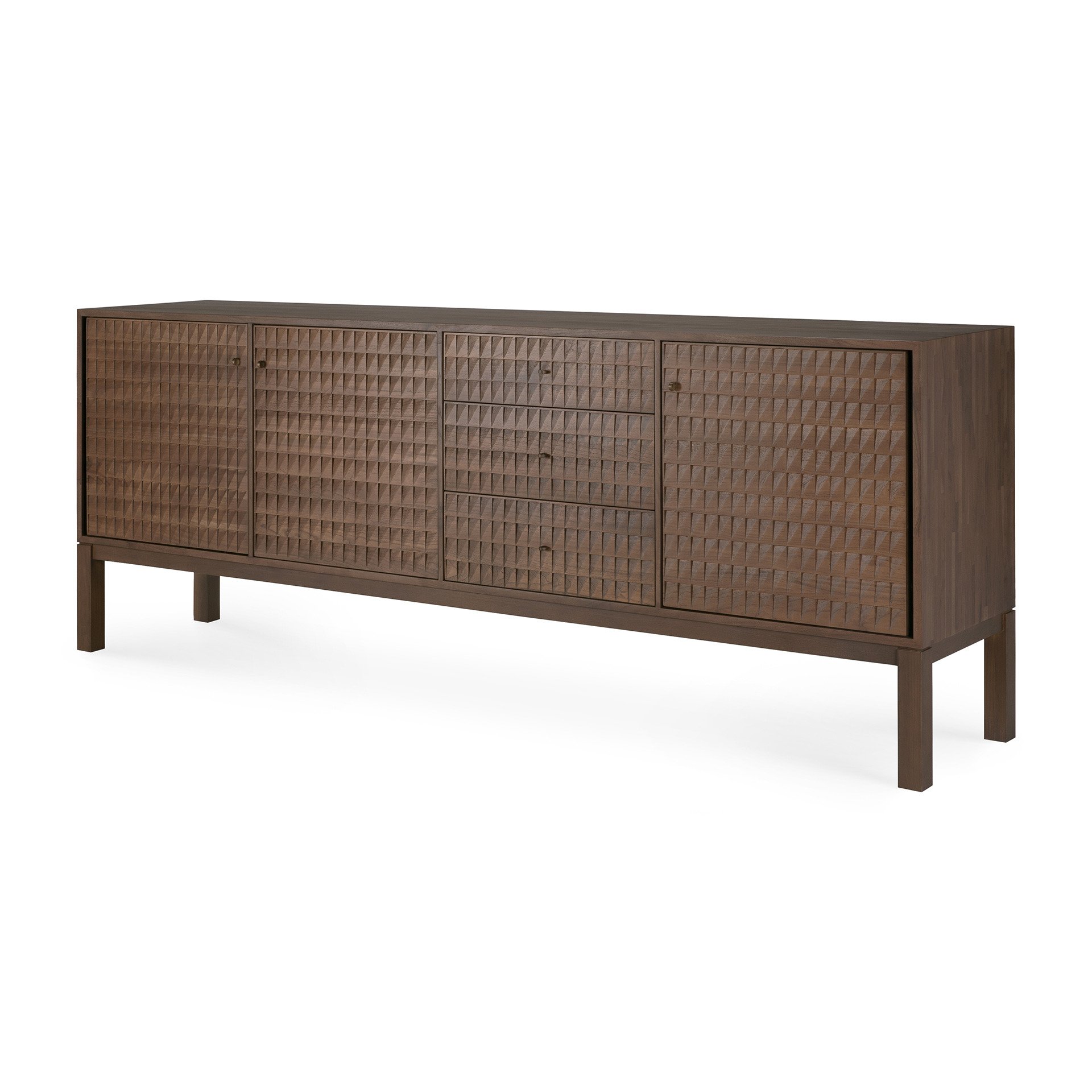 Sono_sideboard_varnished_teak_light_brown_3doors_3drawers_Ethnicraft