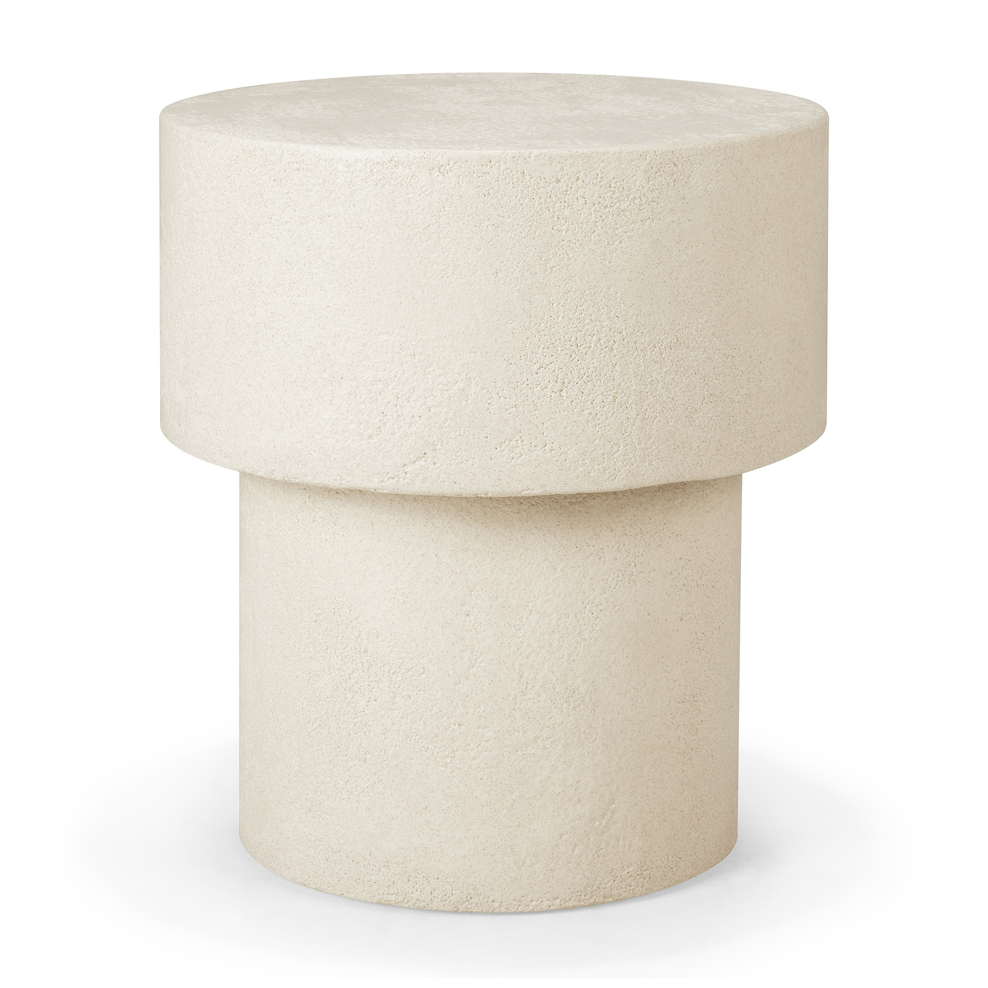 26410_Elements_side_table_stool_microcement_off_white_mushroom_front_cut_WEB