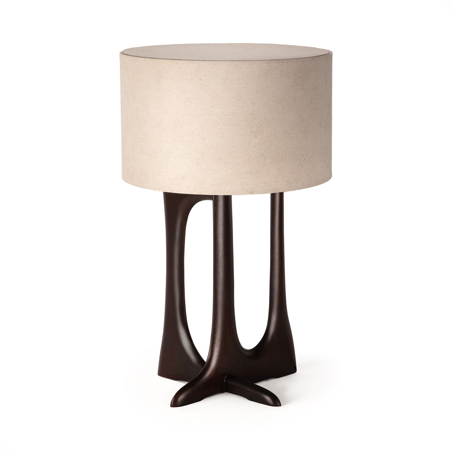 26970_Flow_table_lamp_varnished_mahogany_Rose_brown_Beige_fabric_Ethnicraft