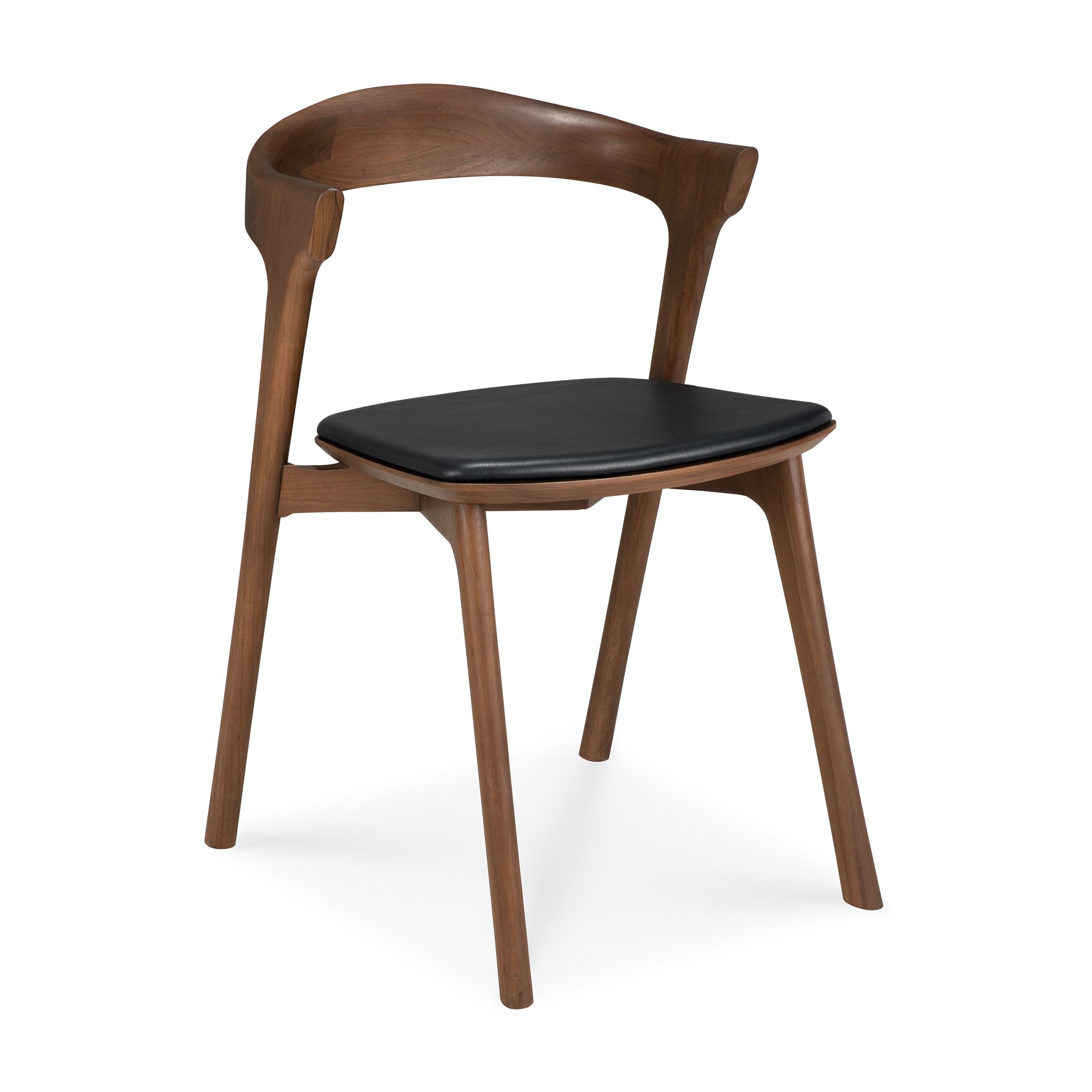 Bok_dining_chair_varnished_teak_brown_with_Black_leather_Ethnicraft_10685