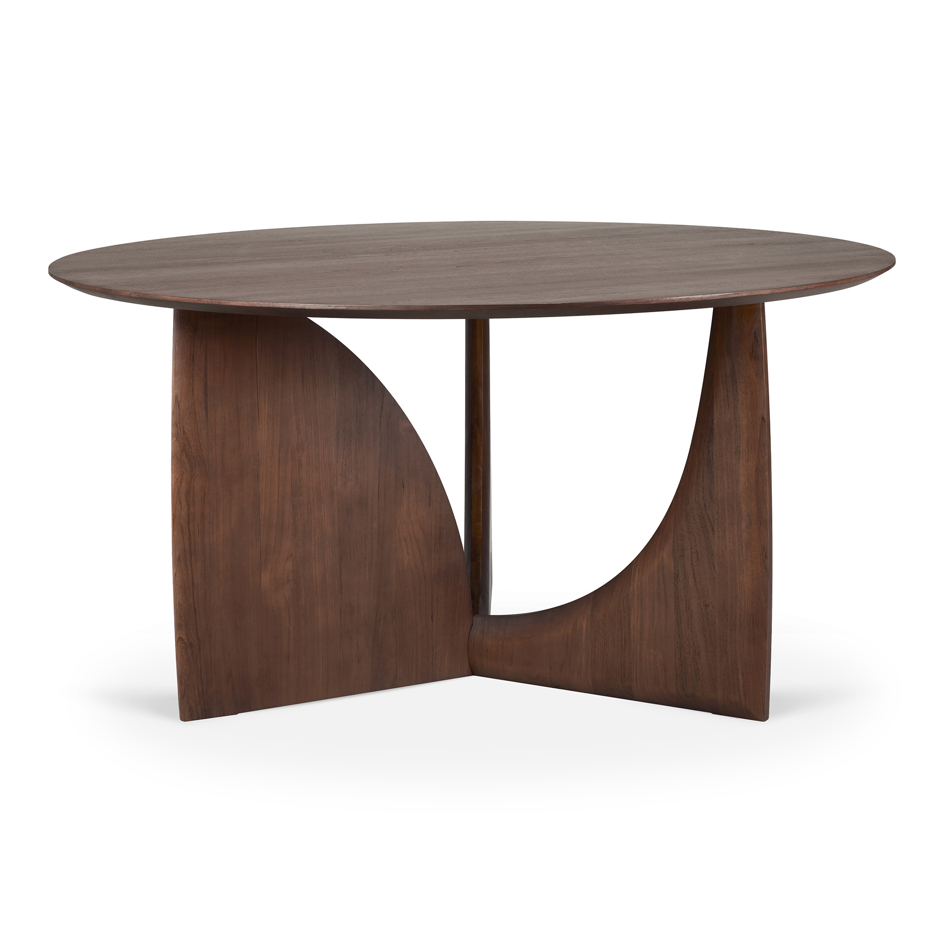 Geometric_dining_table_varnished_teak_brown_round_Ethnicraft-1