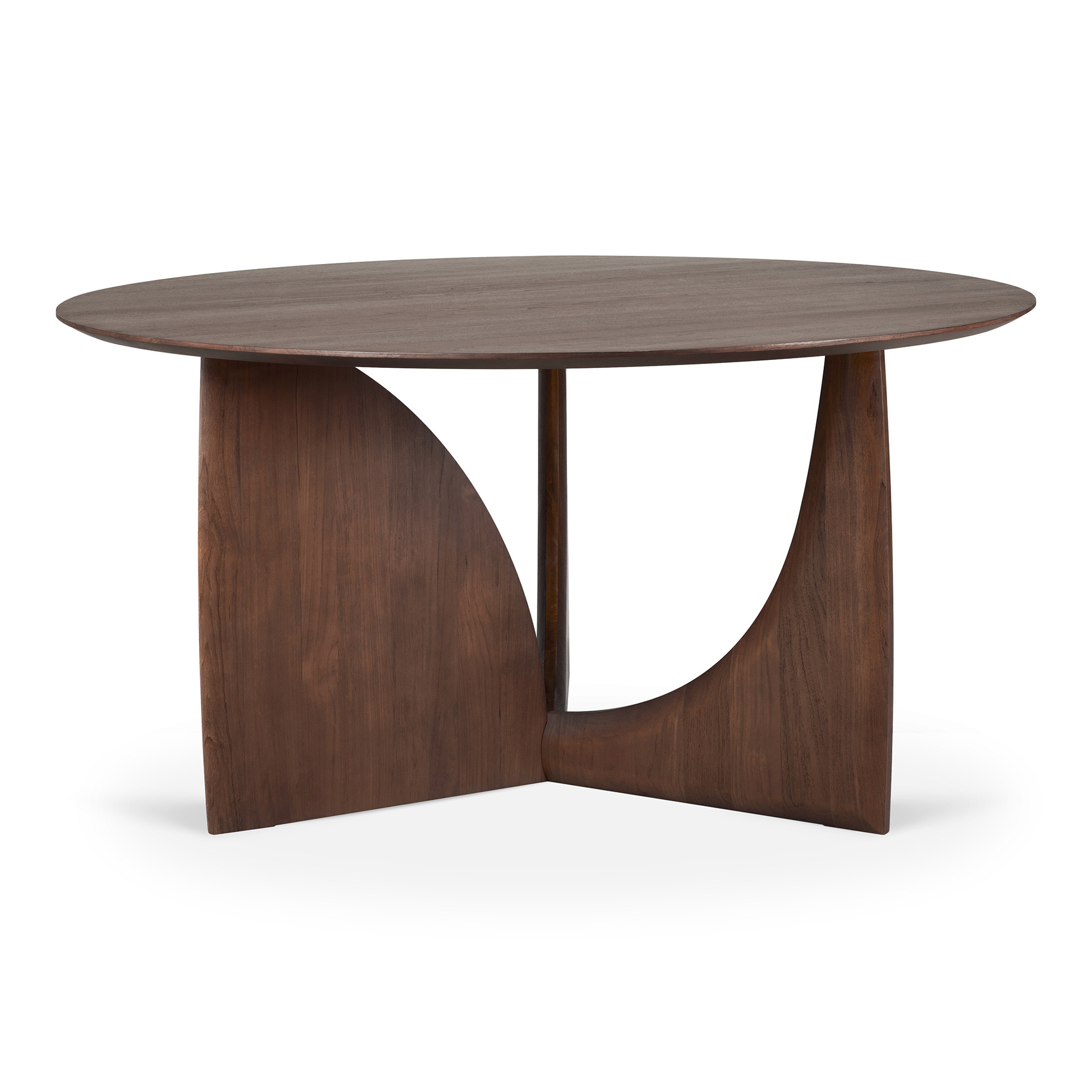 Geometric_dining_table_varnished_teak_brown_round_Ethnicraft-2